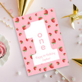 Berry First Strawberry Happy Birthday Card Karte