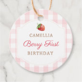 Berry First Strawberry Jam 1. Geburtstag Party Geschenkanhänger (Vorderseite)