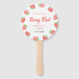 Berry First Strawberry Pink Birthday Party Foto Fächer