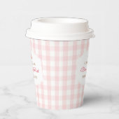 Berry First Strawberry Pink Gingham Birthday Party Pappbecher (Rechts)