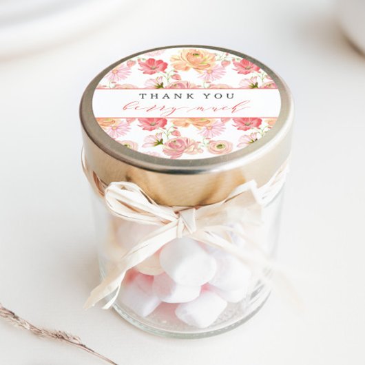 Berry First Strawberry Summer Vielen Dank Runder Aufkleber