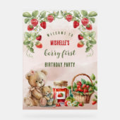 Berry First Strawberry und Bär zum Geburtstag Acrylschild (Vorderseite)