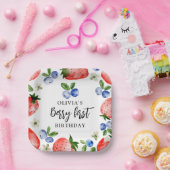 Berry First Strawberry und Blueberry Birthday Pappteller (Party)