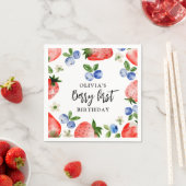 Berry First Strawberry und Blueberry Birthday Serviette (Beispiel)