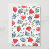 Berry First Strawberry und Blueberry Einladung (Rückseite)