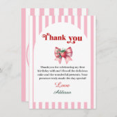 Berry First Strawberry und Bow Dankeskarte (Vorne/Hinten)