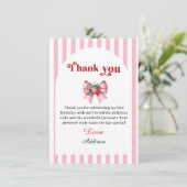 Berry First Strawberry und Bow Dankeskarte (Stehend Vorderseite)