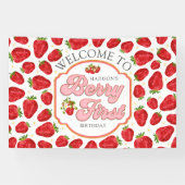 Berry First Strawberry Willkommen Geburtstagsbanne Banner (Horizontal)