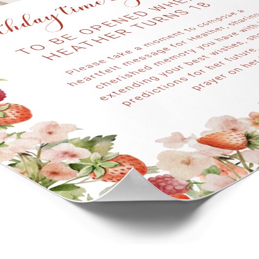 Berry First Time Capsule Sign Poster (Ecke)