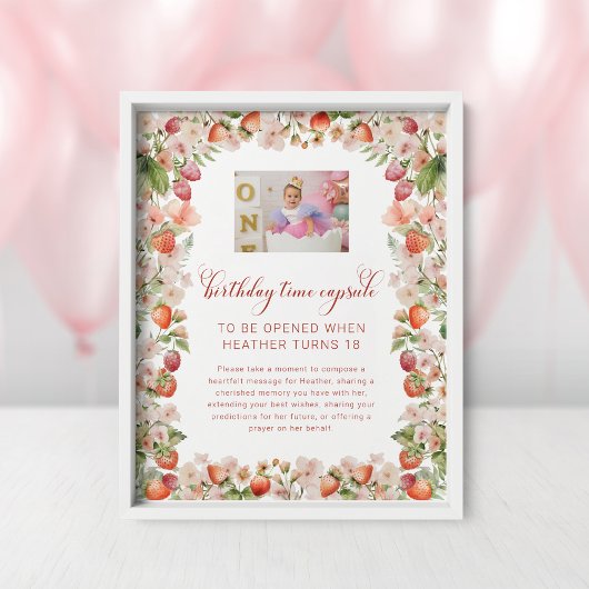 Berry First Time Capsule Sign Poster