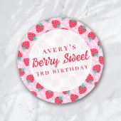 Berry FirSweetst Birthday Strawberry Daisy Runder Aufkleber