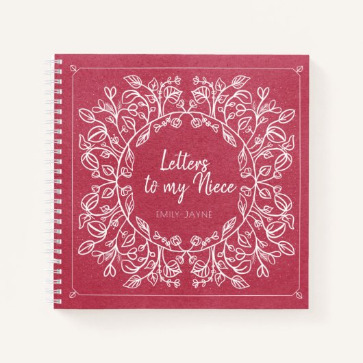 Berry Floral Letters to My Niece Keepake Journal Notizblock (Vorderseite)