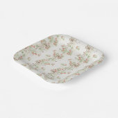 Berry Floral Pattern First Birthday Pappteller (Gewinkelt)