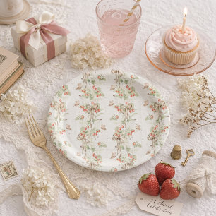 Berry Floral Schmetterling Erster Geburtstag Pappteller