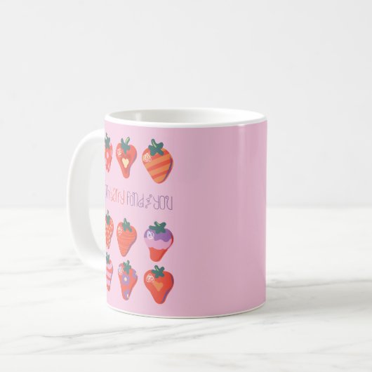 Berry Fond von Ihnen Illustrierte Erdbeere Kaffeetasse (Vorderseite Links)