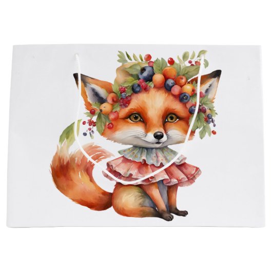 Berry Fox Blossom Große Geschenktüte (Vorderseite)