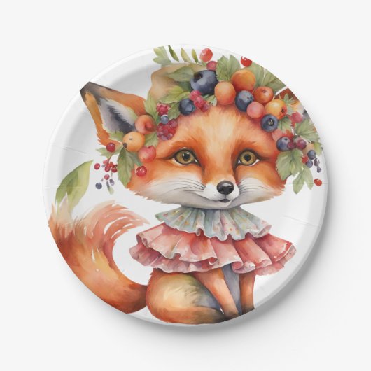 Berry Fox Blossom Pappteller (Vorderseite)
