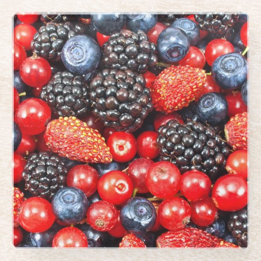 Berry-Fresh Background Mosaik Glasuntersetzer (Vorderseite)