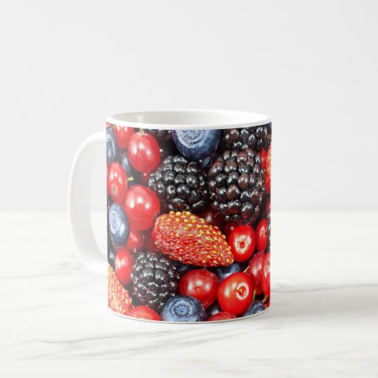 Berry-Fresh Background Mosaik Kaffeetasse (Vorderseite Links)