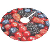 Berry-Fresh Background Mosaik Polyester Weihnachtsbaumdecke (Schrägansicht)