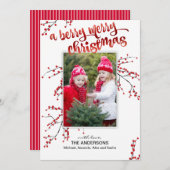 Berry Frohe Weihnachten mit Ihrem Foto (Vorne/Hinten)