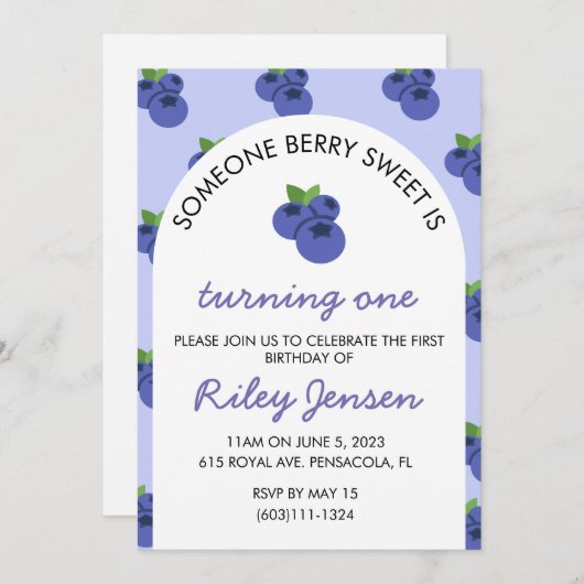 Berry Fruit Einladung zum Geburtstag (Vorne/Hinten)