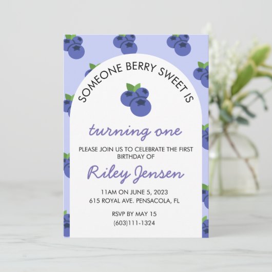 Berry Fruit Einladung zum Geburtstag (Stehend Vorderseite)