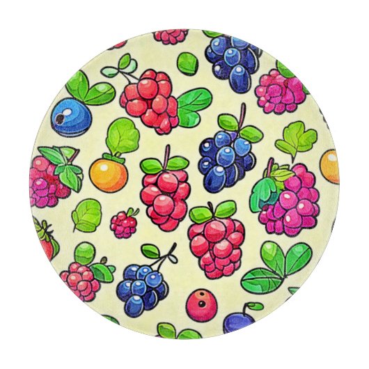 Berry Fruit Muster Design Schneidebrett (Vorderseite)