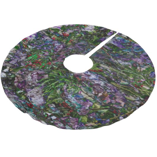Berry Fusion Tree Skirt Polyester Weihnachtsbaumdecke (Schrägansicht)