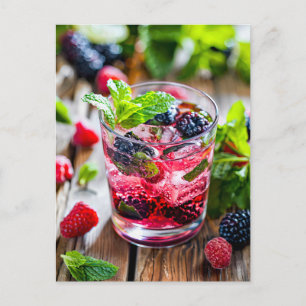 Berry Gin Cocktail - Fresh Mix Feiertagspostkarte