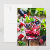 Berry Gin Cocktail - Fresh Mix Feiertagspostkarte (Vorne/Hinten)