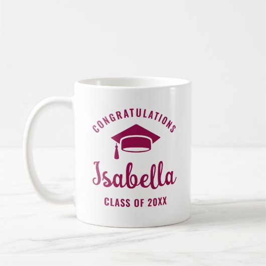 Berry Gratulation Graduation Cap Minimal Chic Kaffeetasse (Links)