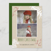 Berry Green Christmas Feiertagskarte (Vorne/Hinten)