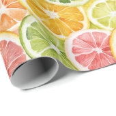 Berry Green Lim Orange Pink Fruit Bridal Shower Geschenkpapier (Rolleneckpunkt)