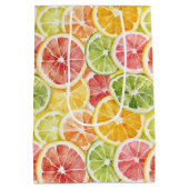 Berry Green Orange Pink Fruity Bridal Shower Mittlere Geschenktüte (Rückseite)