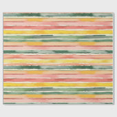 Berry Green Orange Pink Fruity Stripes Birthday Geschenkpapier (Flach)