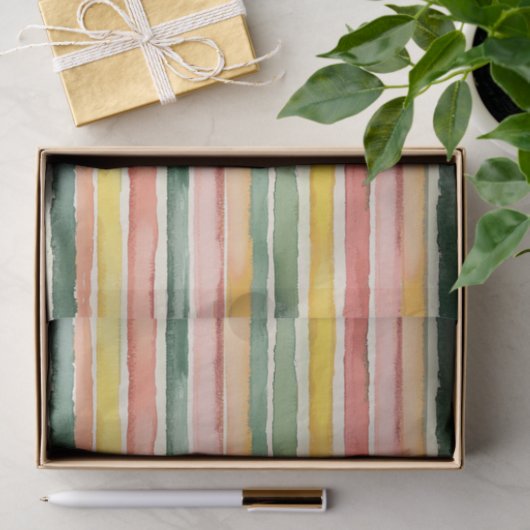 Berry Green Orange Pink Fruity Stripes Birthday Seidenpapier (Geschenk)