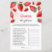 Berry Guess the right price Baby Shower Games (Vorderseite)