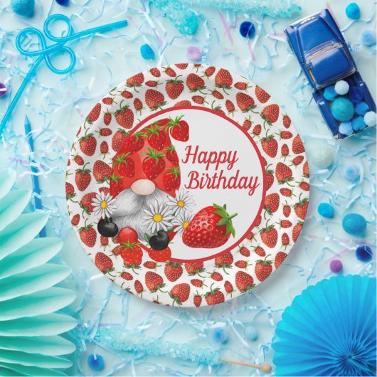 Berry Happy Gnome Paper Plate Pappteller (Party)
