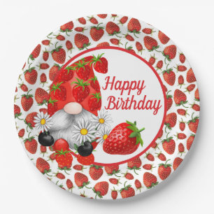 Berry Happy Gnome Paper Plate Pappteller