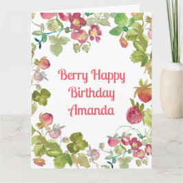 Berry Happy Strawberry Birthday Karte