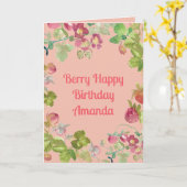 Berry Happy Strawberry Birthday Karte (Gelbe Blume)