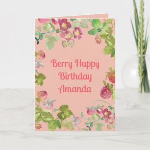 Berry Happy Strawberry Birthday Karte