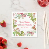 Berry Happy Strawberry Birthday Serviette (Beispiel)