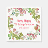 Berry Happy Strawberry Birthday Serviette (Vorderseite)