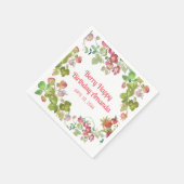 Berry Happy Strawberry Birthday Serviette (Ecke)