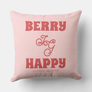 Berry Happy Strawberry Farbtöne Retro-Neuvermählte Kissen
