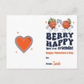 Berry Happy We're Friends Fruit Snack Valentine Postkarte (Vorderseite)