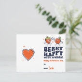Berry Happy We're Friends Fruit Snack Valentine Postkarte (Stehend Vorderseite)