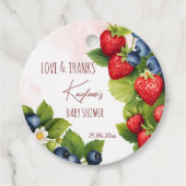 Berry, Heidelbeere, Erdbeere Babydusche Gefallen Geschenkanhänger (Vorderseite)